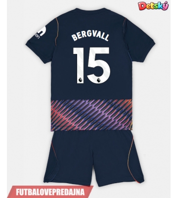 Lacne Dětský Futbalové dres Tottenham Hotspur Lucas Bergvall #15 2026-27 Krátky Rukáv - Preč (+ trenírky)
